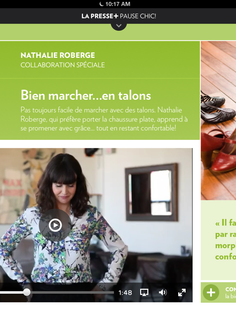 La Presse+ : premier vidéo sur les talons hauts
