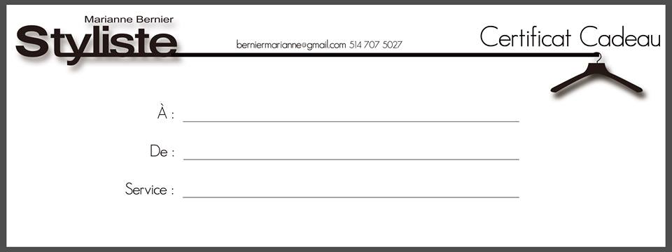 Certificats-cadeaux pour Noël!